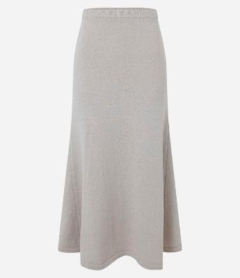 Saia Midi em Tricot com Cós Elástico