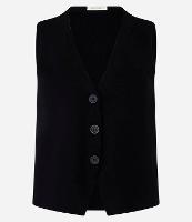 Colete Reto Alongado em Tricot com Botões - 1