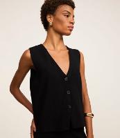 Colete Reto Alongado em Tricot com Botões - 2