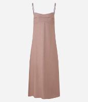 Vestido Plano em Viscolinho com Decote Coração e Contrastes - 1