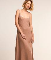 Vestido Plano em Viscolinho com Decote Coração e Contrastes - 2