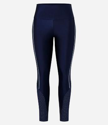 Calça Legging Esportiva em Microfibra com Detalhe em Tela