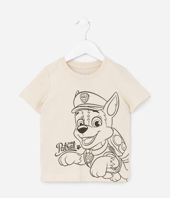 Camiseta Infantil com Estampa Patrulha Canina - Tam  2 a 6 Anos