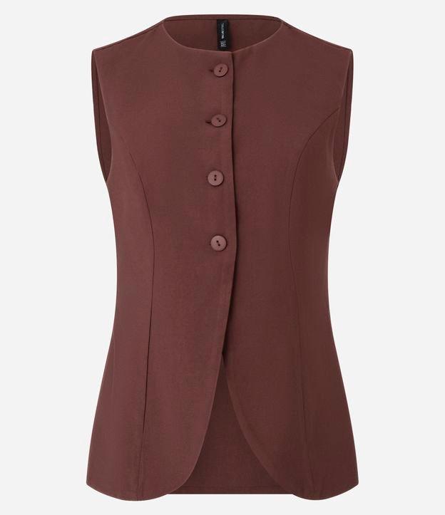 Colete Alongado em Alfaiataria com Botões na Frente - 1