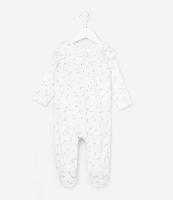 Macacão Infantil em Plush com Estampa Floral e Pé Fechado - Tam RN a 18 meses - 1