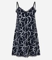 Camisola de Alcinha em Microfibra com Estampa de Coração e Detalhes de Renda - 1