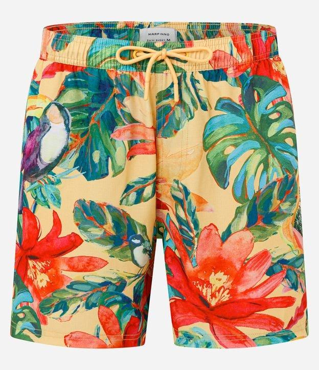 Bermuda em Microfibra com Estampa Floral com Pássaros - 2