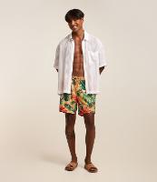 Bermuda em Microfibra com Estampa Floral com Pássaros - 3