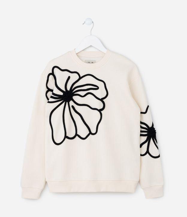 Blusão Infantil com Bordado de Flor - Tam 5 a 14 Anos - 1