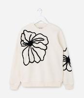 Blusão Infantil com Bordado de Flor - Tam 5 a 14 Anos - 1