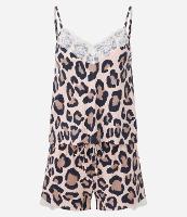 Pijama Short Doll em Ribana com Estampa Animal Print - 1