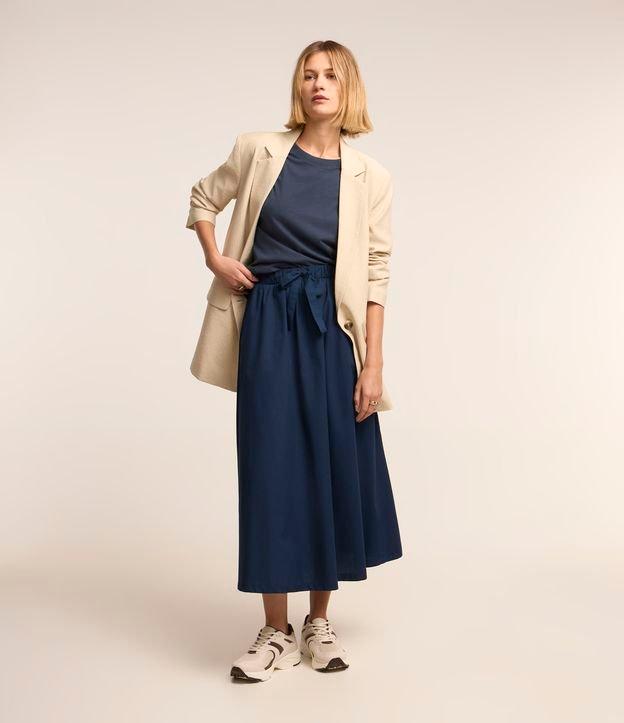 Saia Midi em Tricoline com Amarração de Lacinho Frontal - 2