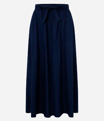 Saia Midi em Tricoline com Amarração de Lacinho Frontal