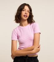 Blusa Curta Sem Manga Seamless com Efeito Lavado - 1