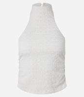 Blusa sem Manga Texturizada Fente Única com Franzido - 1