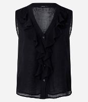 Blusa Sem Manga em Chiffon com Botões Frontais - 1