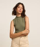 Body Seamless com Textura Espinha de Peixe e Gola Alta - 1