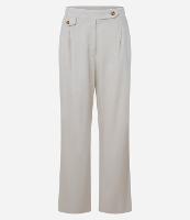 Calça Reta com Lapela e Botão no Cós - 1