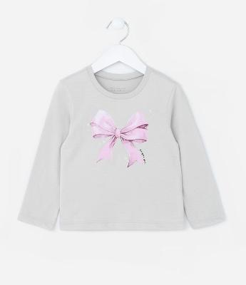 Blusa Infantil com Estampa Lacinho - Tam 1 a 6 Anos
