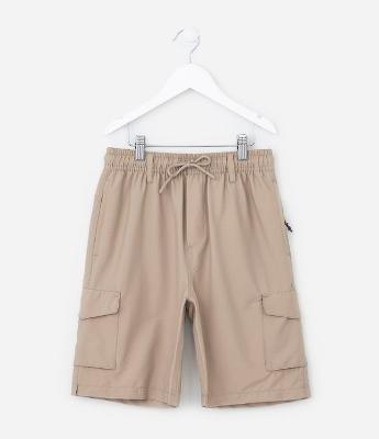 Bermuda Infantil em Ripstop com Bolsos - Tam 5 a 14 Anos