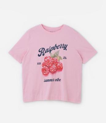 Blusa Estampada de Framboesa com Paetê Curve & Plus Size