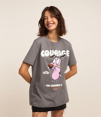 Camiseta T-shirt em Algodão com Estampa Courage