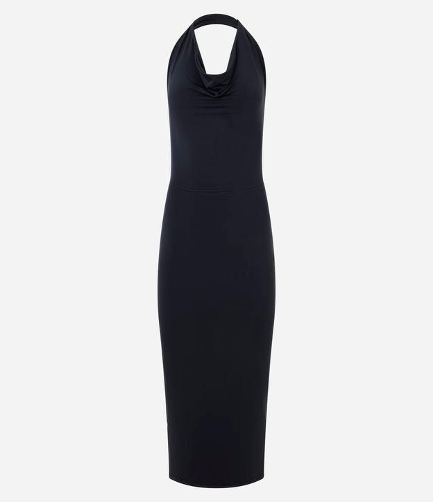 Vestido New Midi com Decote Degagê e Frente Única - 1