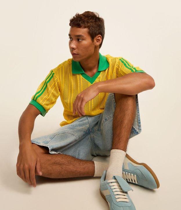 Camiseta Boxy em Laise com Textura e Transparência - 2