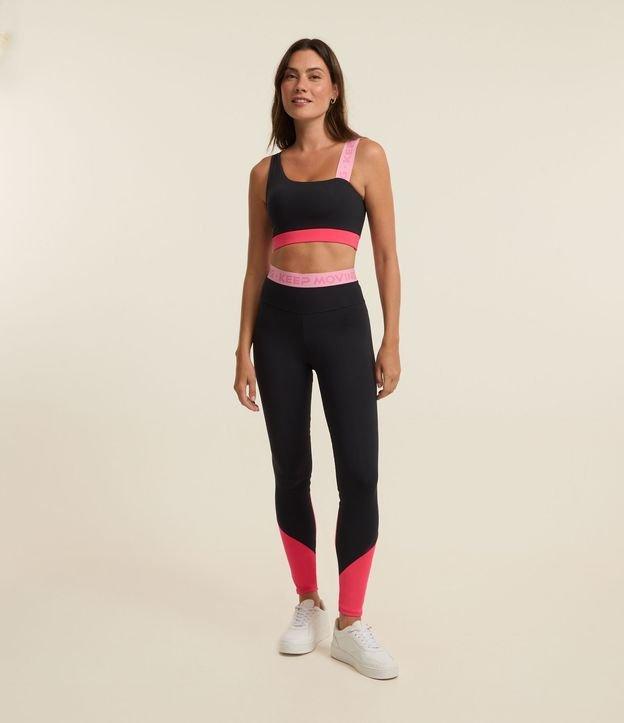 Calça Legging em Microfibra com Friso - 1