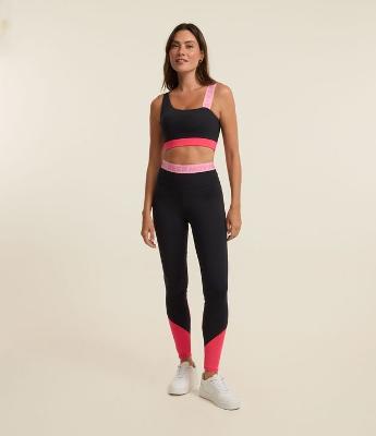 Calça Legging em Microfibra com Friso