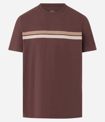 Camiseta Regular em Algodão com Listras