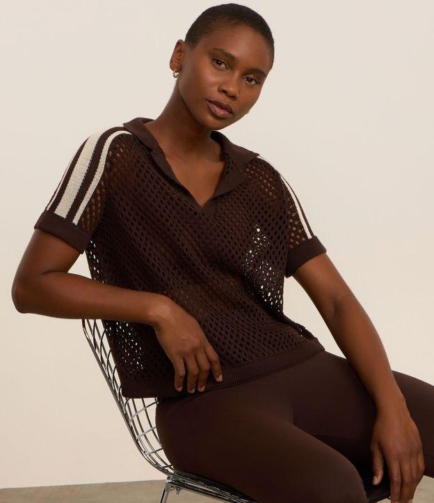 Camiseta Esportiva com Textura de Furinhos em Tricô e Gola Polo - 2