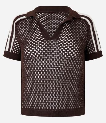 Camiseta Esportiva com Textura de Furinhos em Tricô e Gola Polo