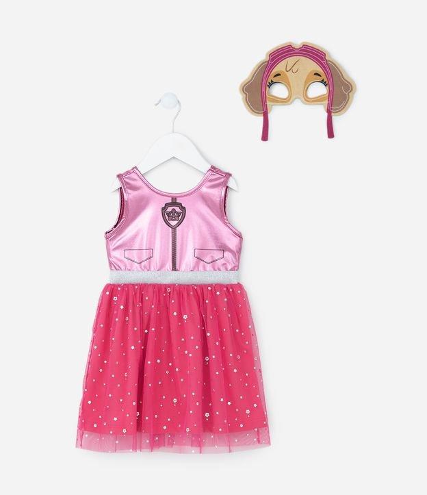 Vestido Infantil com Máscara Skye Patrulha Canina - Tam 2 a 6 anos - 1