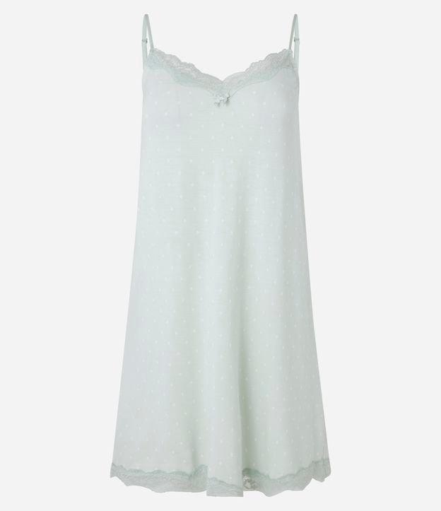 Camisola de Alcinha em Viscose com Estampa de Gravataria e Detalhe de Renda - 1