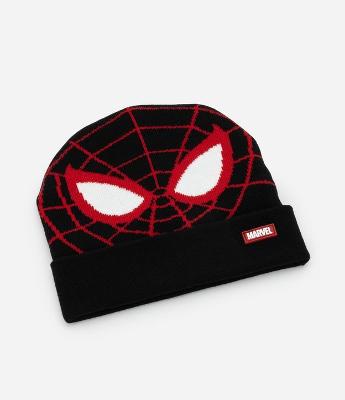 Gorro Infantil em Tricô com Estampa Homem Aranha Miles Morales - Tam Único