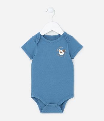 Body Infantil com Estampa Cachorrinho - Tam 0 a 18 meses