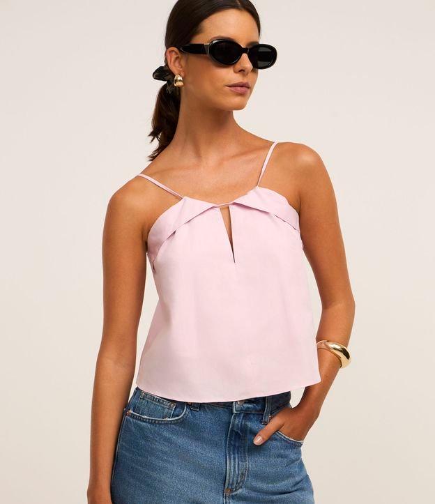Blusa Alça Fina Decote com Pala e Abertura - 2