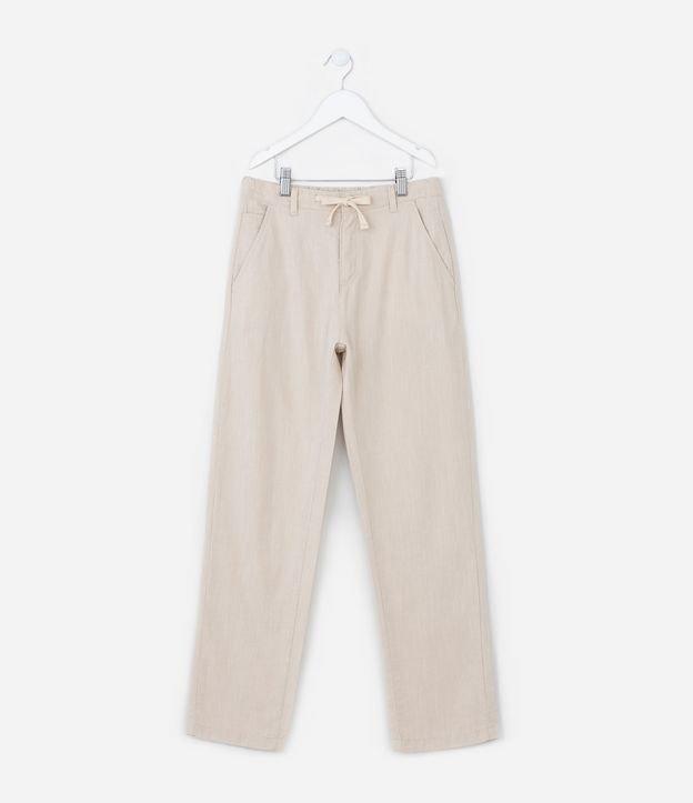 Calça Reta Infantil em Oxford com Bolsos - Tam 5 a 14  Anos - 1