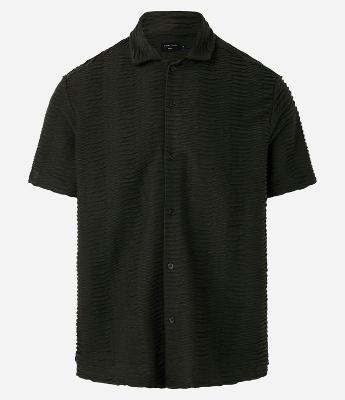 Camisa Boxy com Textura Enrugada