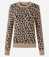 Blusa em Tricot com Ombreira Estampa Animal Print - 1