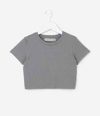 Blusa Cropped Infantil Canelada - Tam 7 a 14 Anos