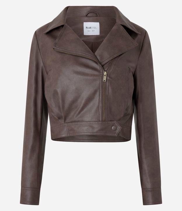 Jaqueta Biker em Pu com Bolsos e Fivela na Barra - 1