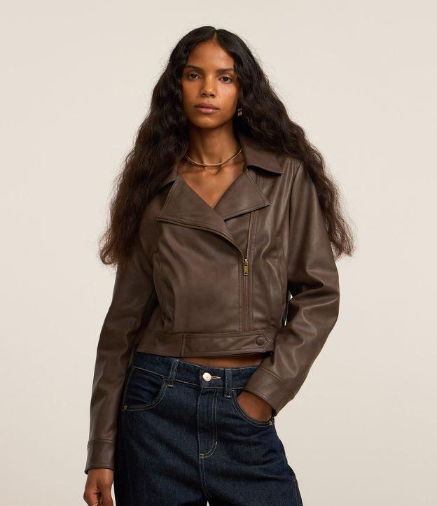 Jaqueta Biker em Pu com Bolsos e Fivela na Barra - 2