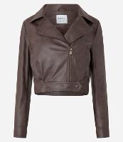 Jaqueta Biker em Pu com Bolsos e Fivela na Barra - 1