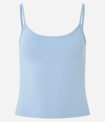 Blusa Cropped em Algodão com Alça Fina