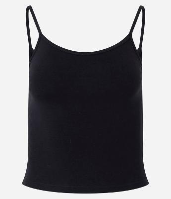 Blusa Cropped em Algodão com Alça Fina