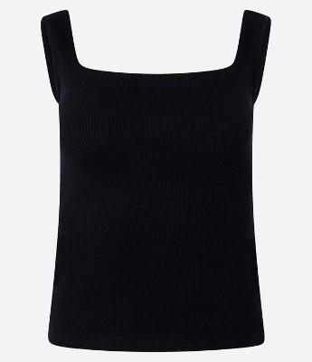 Blusa Sem Manga em Ribana com Decote Quadrado