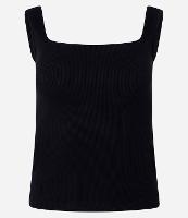 Blusa Sem Manga em Ribana com Decote Quadrado - 1