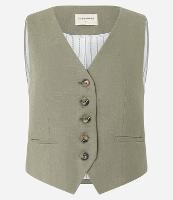 Colete em Viscolinho com Fechamento por Botões Contrastantes - 1